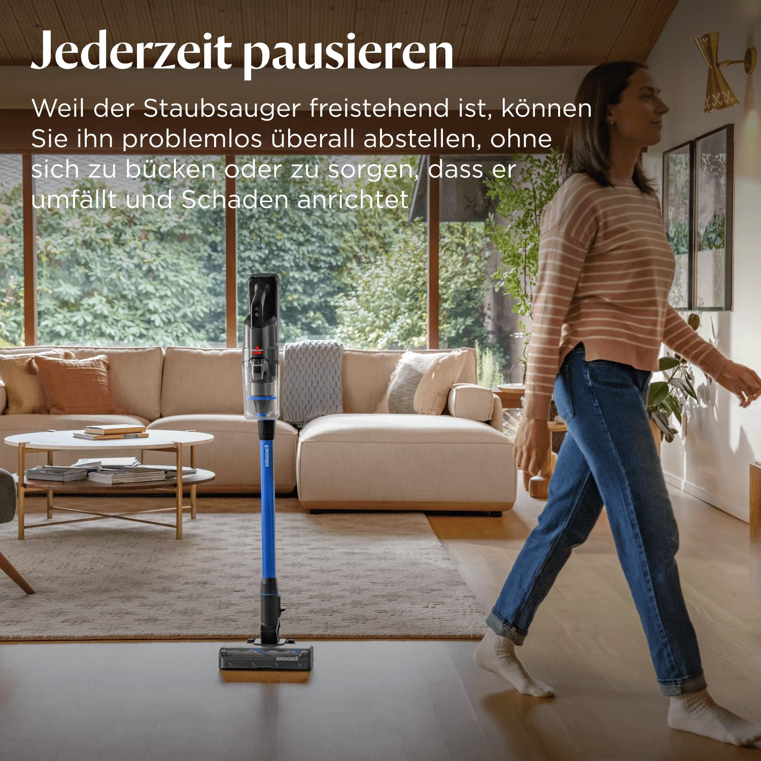 BISSELL PowerClean FurFinder Akku-Staubsauger, 200W Motor, FurFinder-Licht, Anti-Tangle Bürste, HEPA-Filter, 40 Min Laufzeit