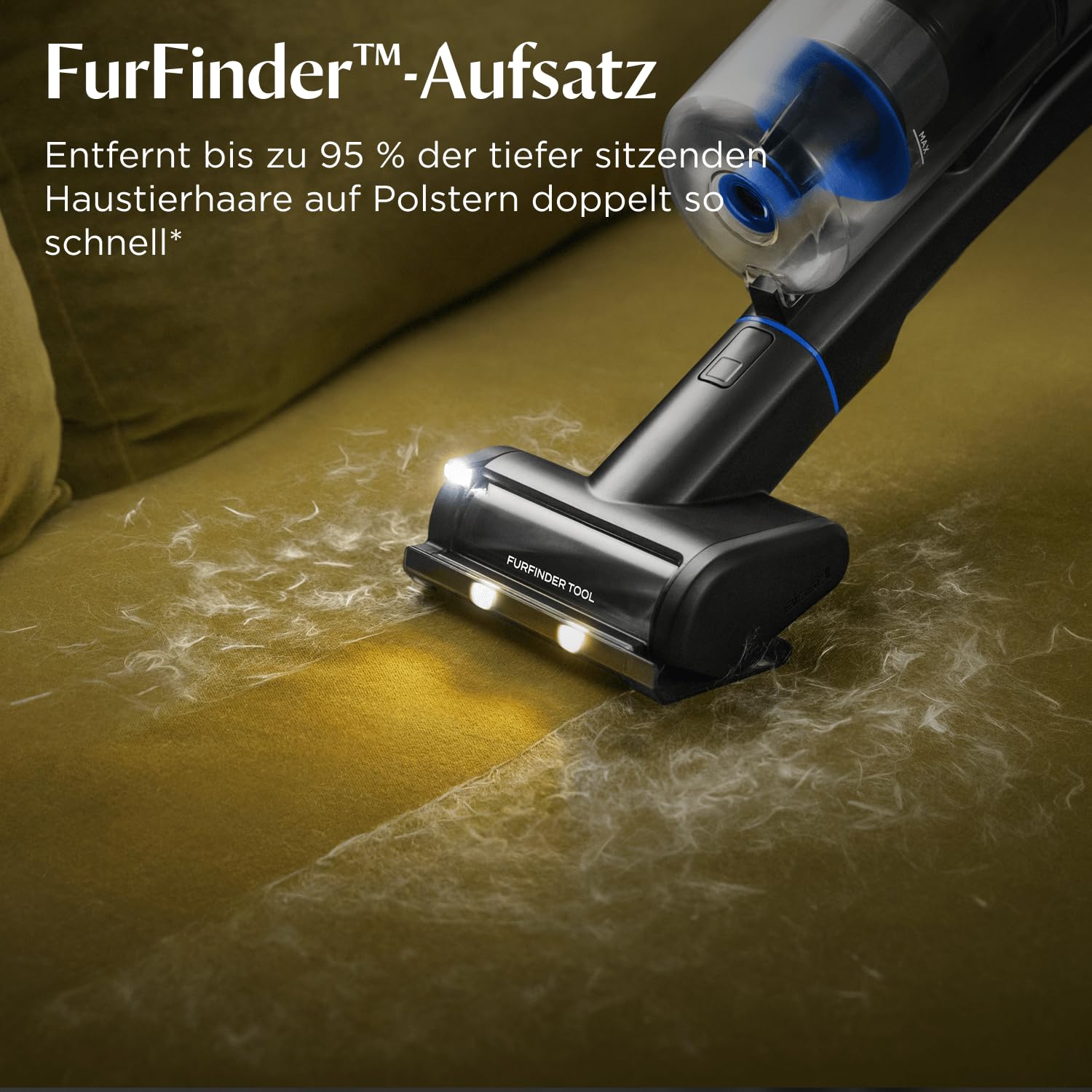 BISSELL PowerClean FurFinder Akku-Staubsauger, 200W Motor, FurFinder-Licht, Anti-Tangle Bürste, HEPA-Filter, 40 Min Laufzeit