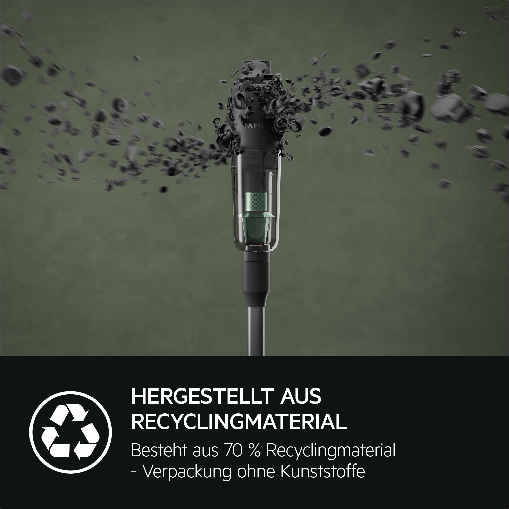 AEG Serie 7000 ÖKO Akku-Staubsauger, ultraleicht & kraftvoll, 2in1 mit 5-Stufen-Filtration – bis 50 Min Laufzeit, für alle Böden