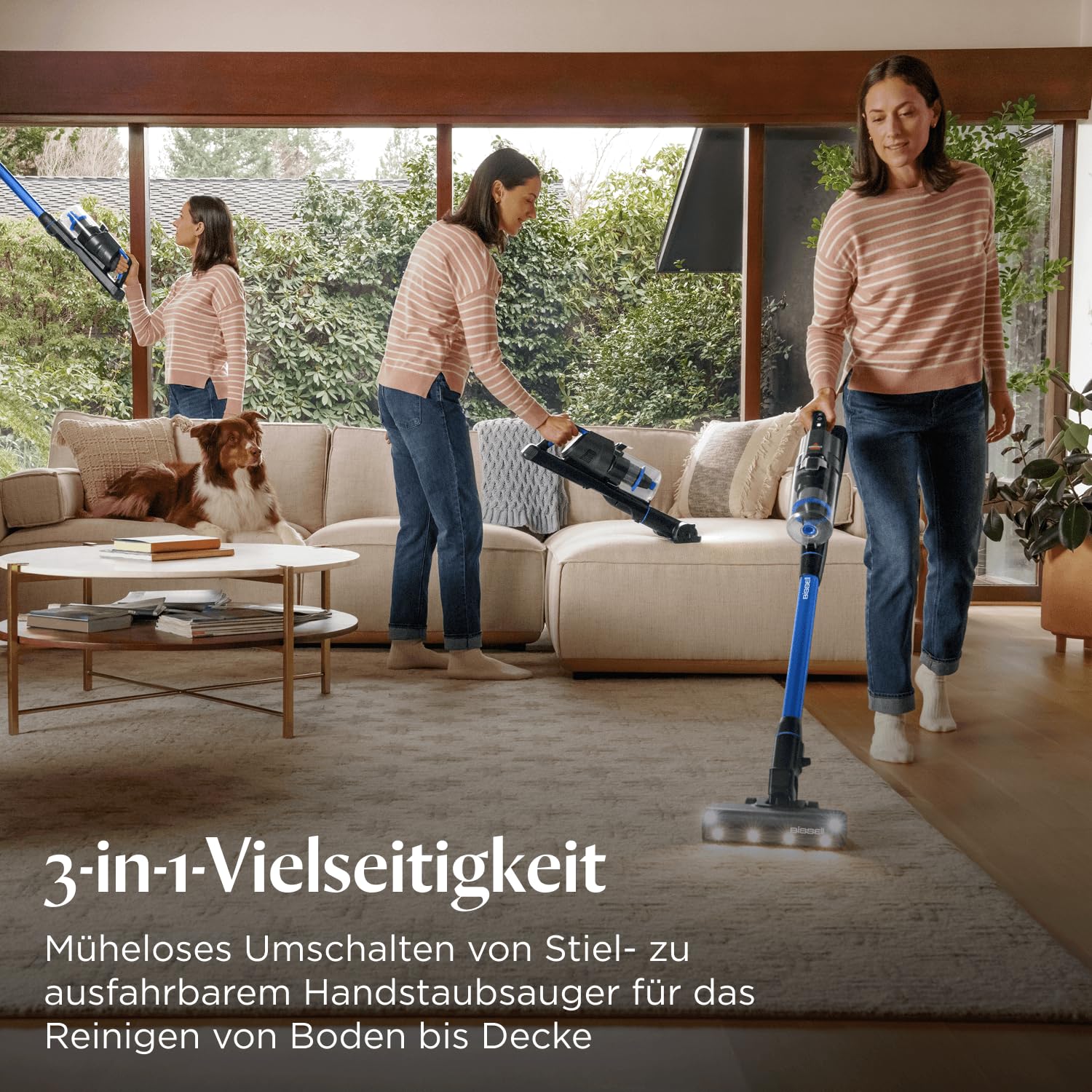 BISSELL PowerClean FurFinder Akku-Staubsauger, 200W Motor, FurFinder-Licht, Anti-Tangle Bürste, HEPA-Filter, 40 Min Laufzeit